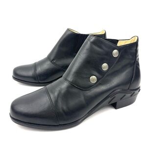 Ariat Black Leather Button Chelsea Ankle Boots 96401